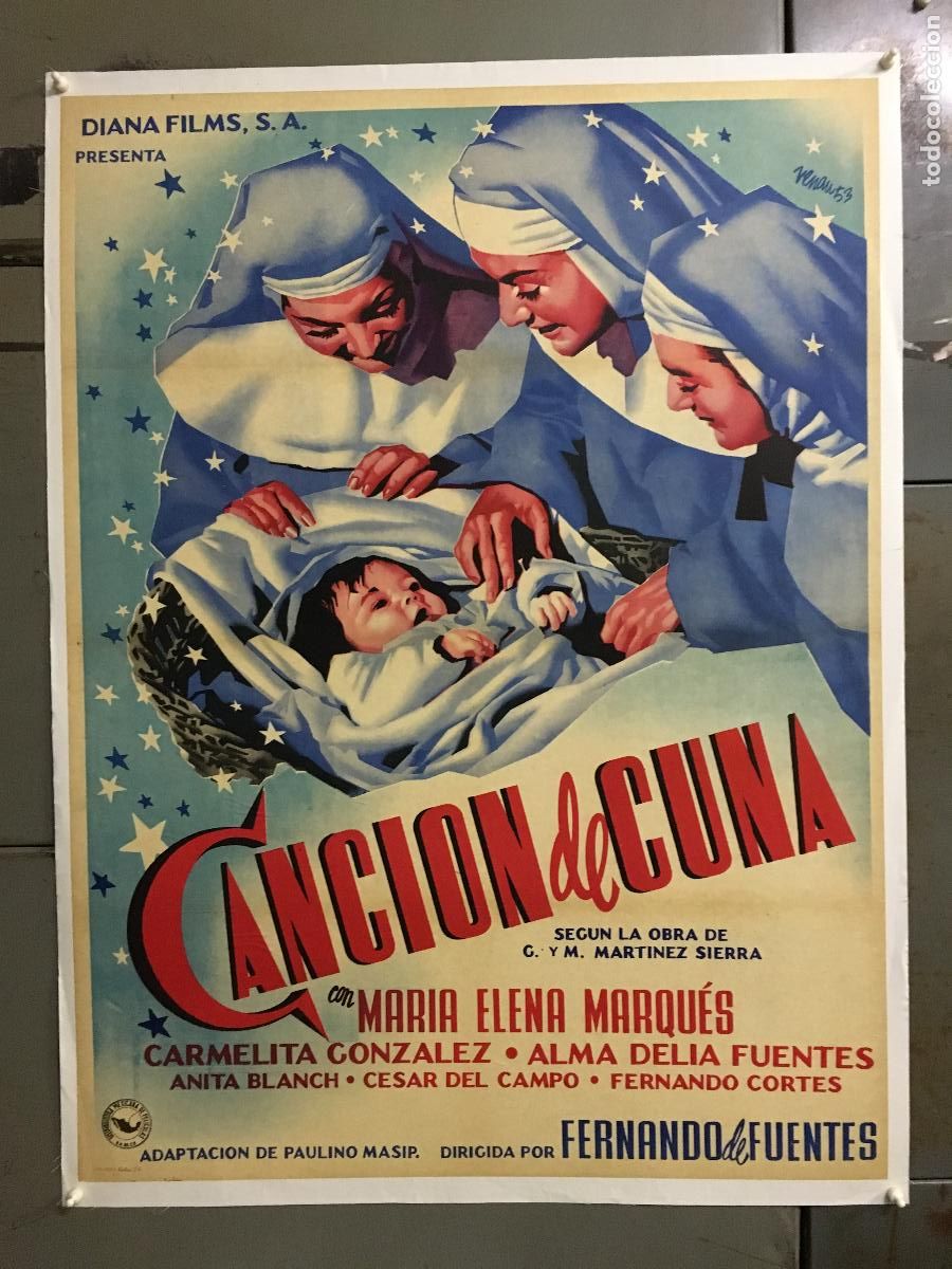 Cin&eacute;ma: R0581 JOSEP RENAU CANCION DE CUNA MARIA ELENA MARQUES POSTER ORIGINAL MEJICANO 70X94 ENTELADO