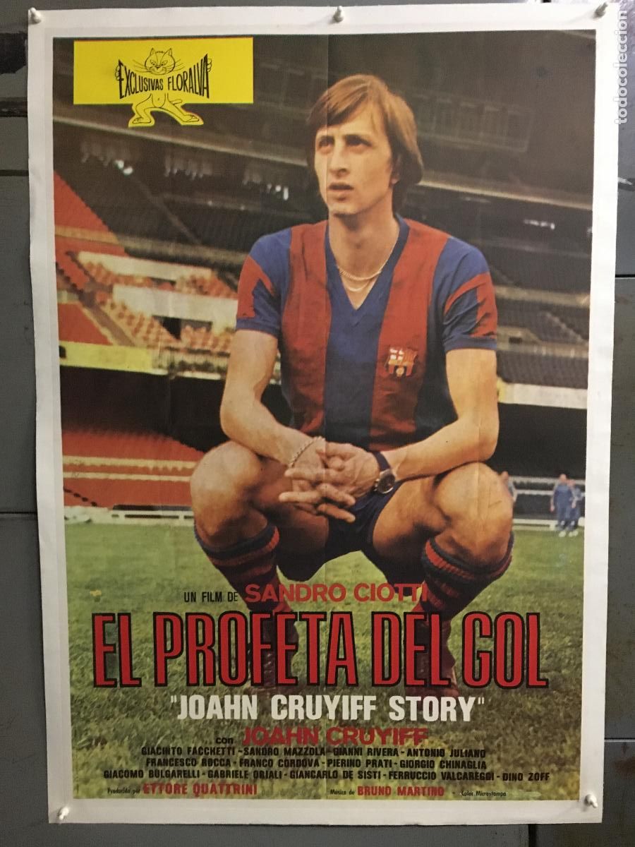 Cine: R0599 EL PROFETA DEL GOL JOHAN CRUYFF STORY FUTBOL POSTER ORIGINAL 70X100 ESTRENO ENTELADO