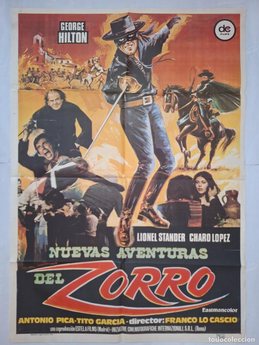 Cine: ANTIGUO CARTEL CINE NUEVAS AVENTURAS DEL ZORRO SPAGHETTI A&Ntilde;O 1976 RV P-2119