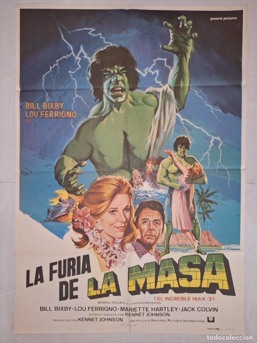 Cinema: ANTIGUO CARTEL CINE LA FURIA DE LA MASA BILL BIXBY LOU FERRIGNO A&Ntilde;O 1983 RV P-2120