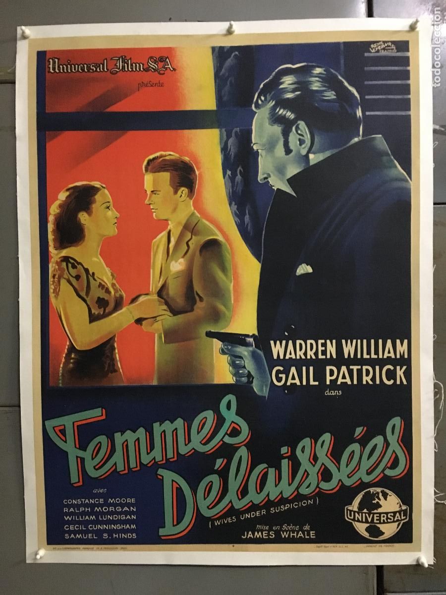 Kino: R0630 EL BESO REVELADOR WARREN WILLIAM JAMES WHALE POSTER ORIGINAL FRANCES 60X80 LITOGRAFIA ENTELADO