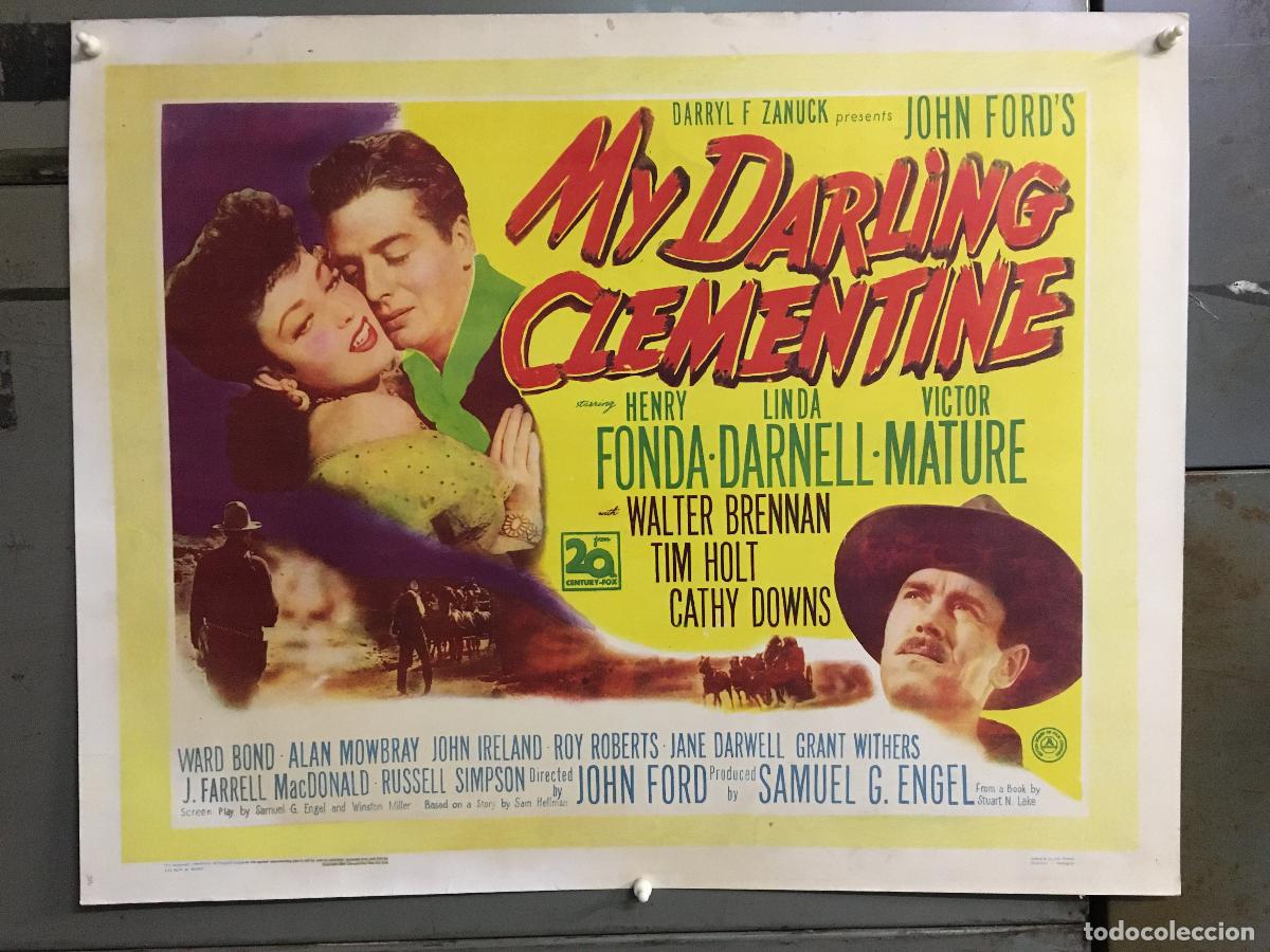 Cine: R0605 PASION DE LOS FUERTES JOHN FORD HENRY FONDA LINDA DARNELL POSTER ORIG INGLES 55X70 ENTELADO