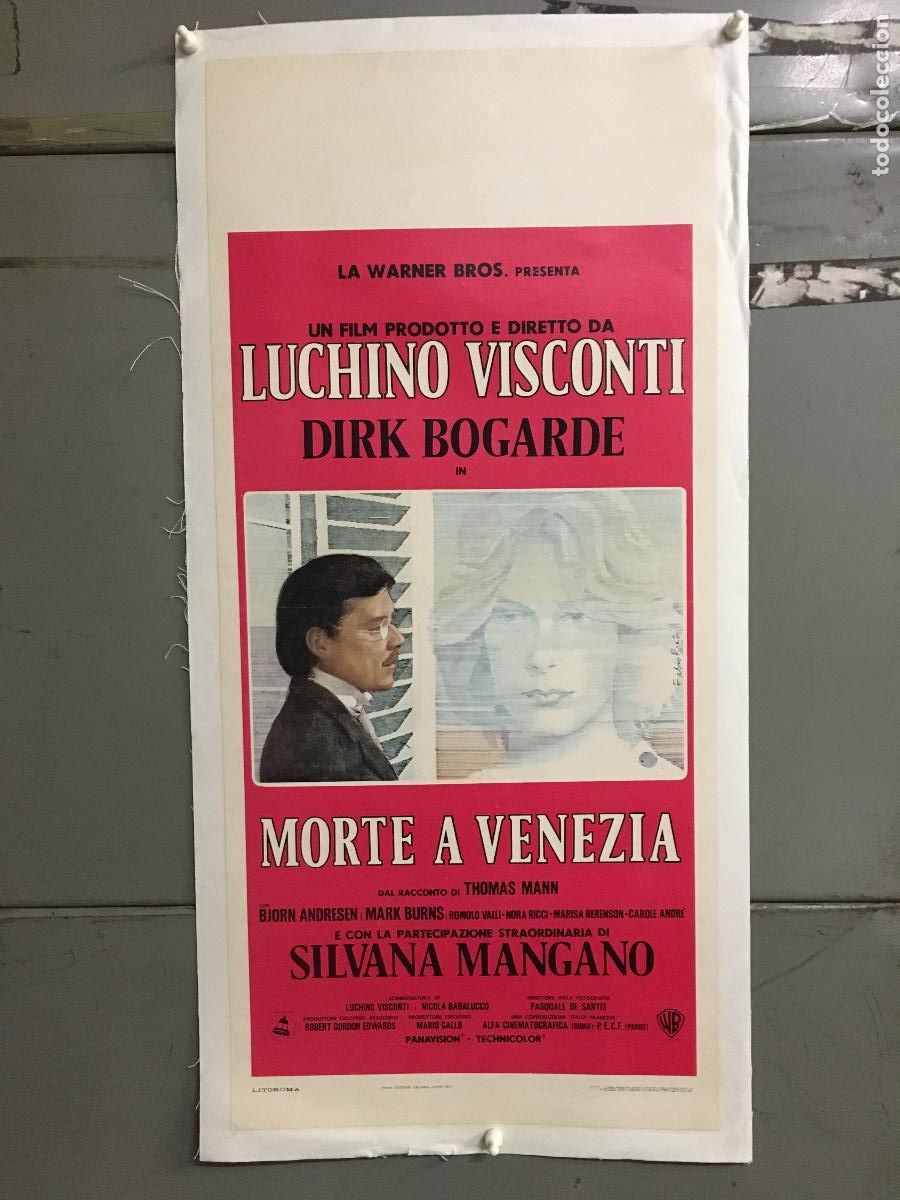 Cine: R0627 MUERTE EN VENECIA LUCHINO VISCONTI DIRK BOGARDE POSTER ORIGINAL ITALIANO 33X70 ENTELADO