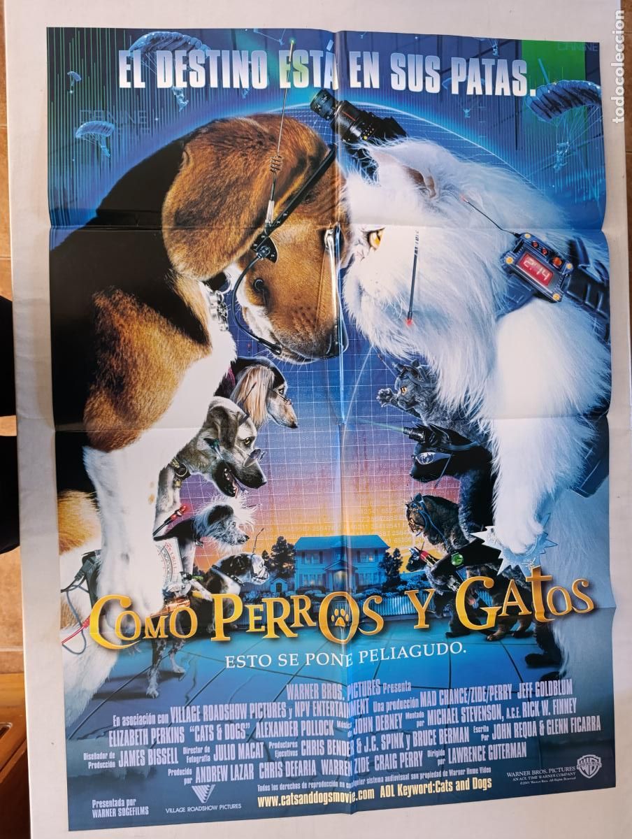 Cine: POSTER ORIGINAL COMO PERROS Y GATOS - 94 X 67 CM (388)