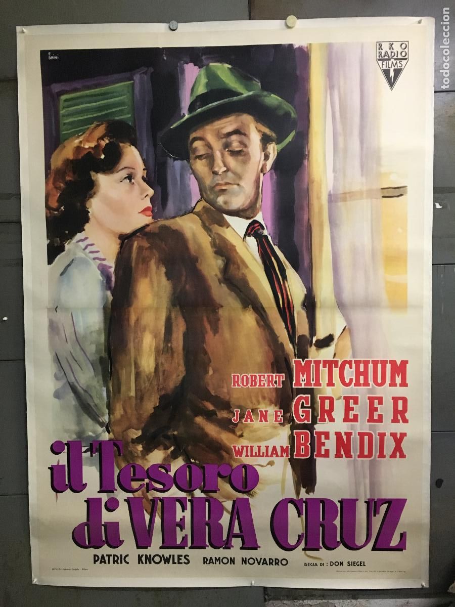 Cine: R0670 THE BIG STEAL ROBERT MITCHUM JANE GREER DON SIEGEL BRINI POSTER ITALIANO 140X200 ENTELADO