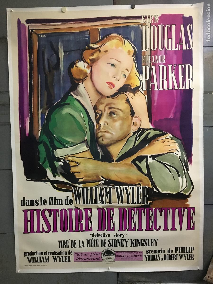 Cin&eacute;ma: R0675 BRIGADA 21 KIRK DOUGLAS ELEANOR PARKER FILM NOIR BRINI POSTER 140X200 ENTELADO EN FRANCES