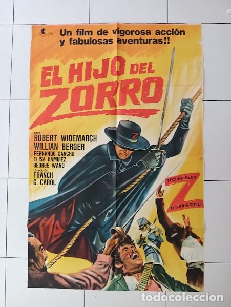 Cine: EPX 0584 EL HIJO DEL ZORRO ROBERT WIDMARK FERNANDO SANCHO SPAGHETTI POSTER ORIGINAL 75X110 ARGENTINO