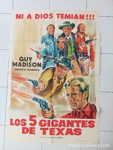 Cine: EPX 0585 LOS CINCO DE LA VENGANZA GUY MADISON SPAGHETTI POSTER ORIGINAL 75X110 ARGENTINO