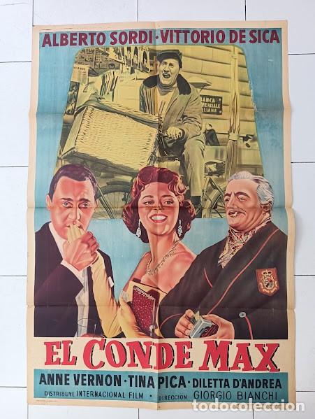 Cine: EPX 0589 EL CONDE MAX ALBERTO SORDI VITTORIO DE SICA BICICLETA POSTER ORIGINAL 75X110 ARGENTINO LITO