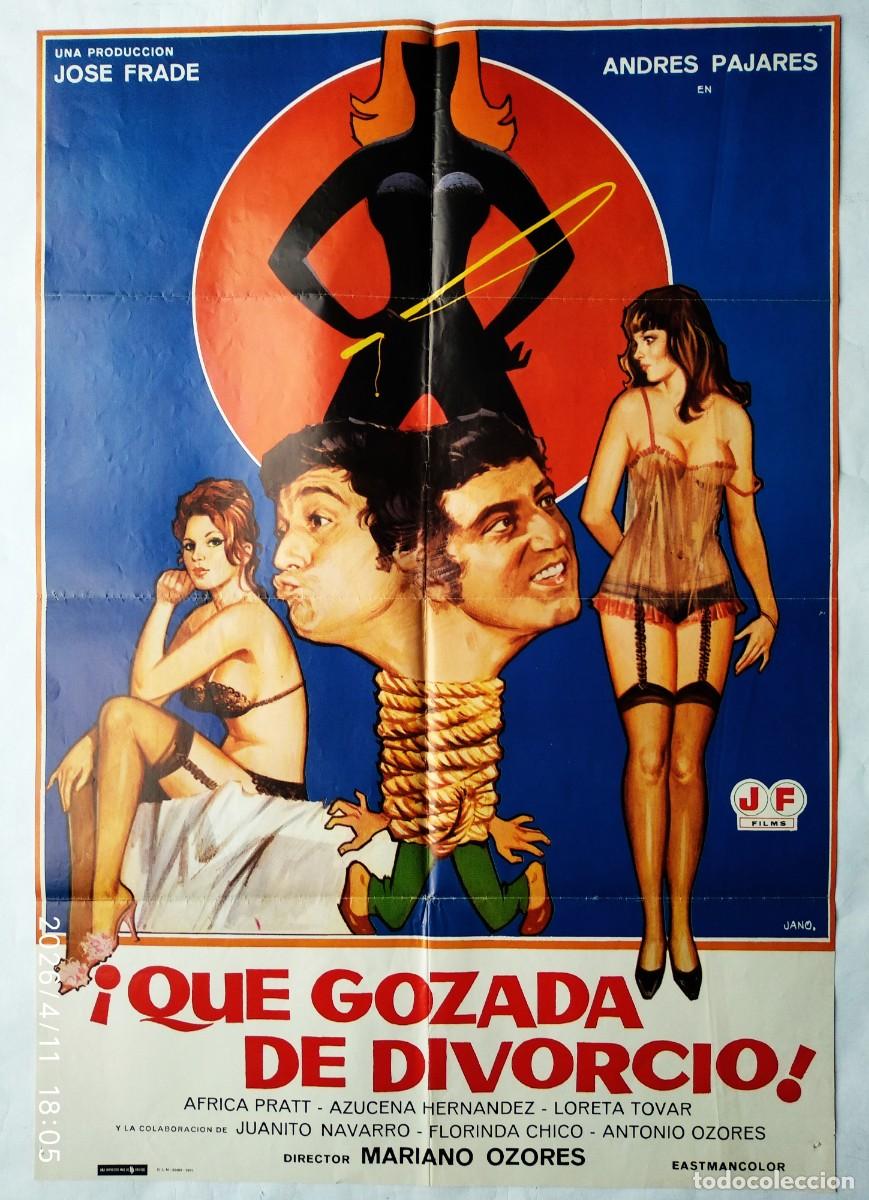 Cine: QUE GOZADA DE DIVORCIO, con Andr&eacute;s Pajares. P&Oacute;STER 67 x 98 cms. 1981. dise&ntilde;o: JANO.