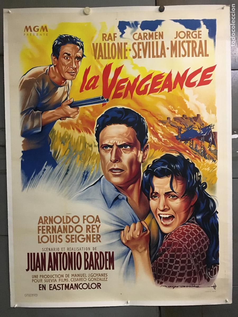 Cine: R0683 LA VENGANZA BARDEM CARMEN SEVILLA POSTER ORIGINAL FRANCES 120X160 LITOGRAFIA ENTELADO