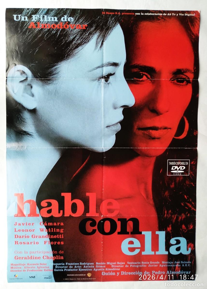 Cine: HABLE CON ELLA, de Pedro Almod&oacute;var. P&Oacute;STER de video 67 x 96,5 cms. 2002.