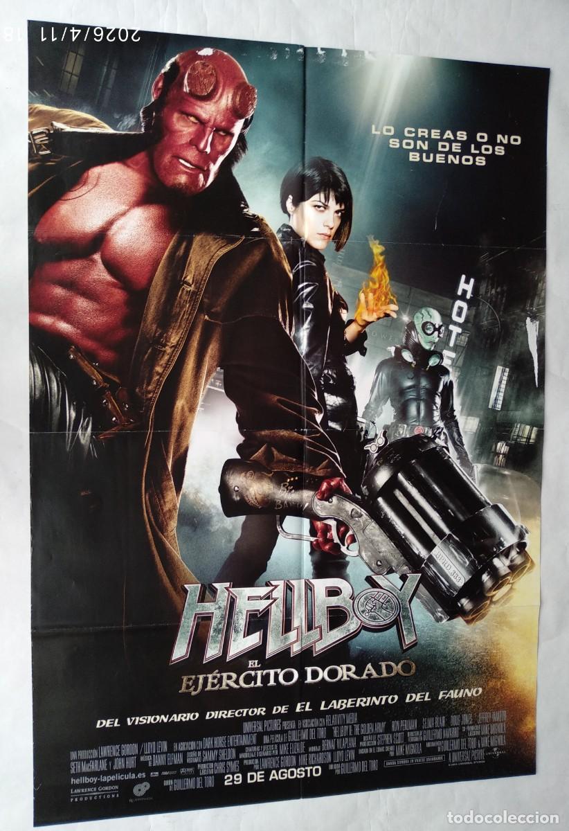 Cine: HELLBOY, EL EJ&Eacute;RCITO DORADO, de Guillermo del Toro. P&Oacute;STER 68 x 98 cms. 2008.