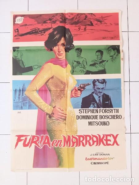 Cine: VKD 2847 FURIA EN MARRAKEX STEPHEN FORSYTH DOMINIQUE BOSCHERO POSTER ORIGINAL ESTRENO 70X100