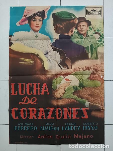 Cine: VKD 2854 LUCHA DE CORAZONES ANA MARIA FERRERO GERARD LANDRY POSTER ORIGINAL 70X100 ESTRENO