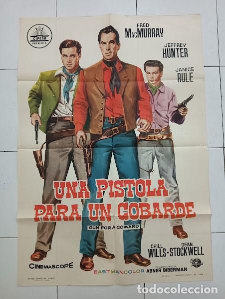 Cinema: VKD 2856 UNA PISTOLA PARA UN COBARDE FRED MACMURRAY JEFFREY HUNTER CIFESA POSTER ORIG 70X100 ESTRENO