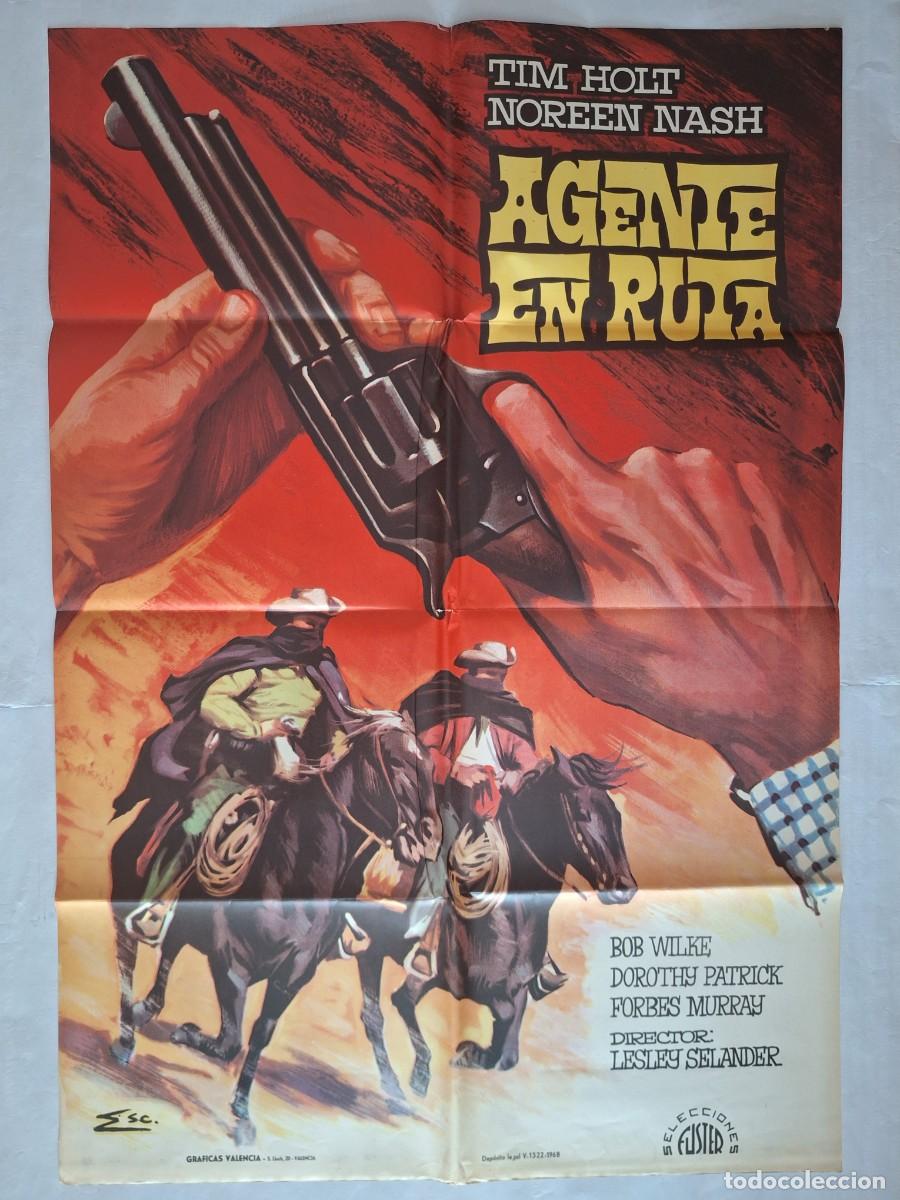 Cine: ANTIGUO CARTEL CINE AGENTE EN RUTA TIM HOLT 1968 ESC. RV P-1583