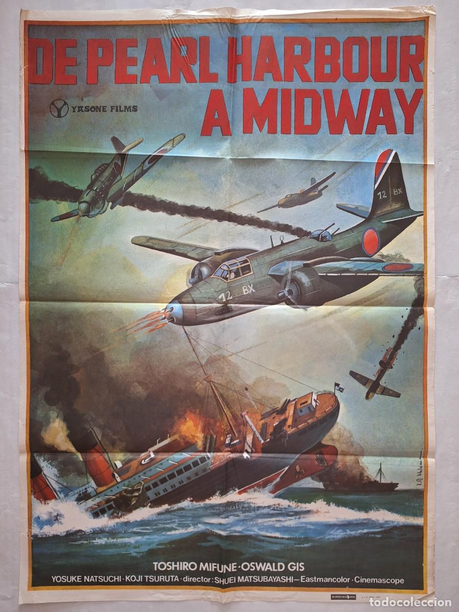 Cine: ANTIGUO CARTEL CINE DE PEARL HARBOUR A MIDWAY A&Ntilde;O 1979 C-1586 AVION COMBATE