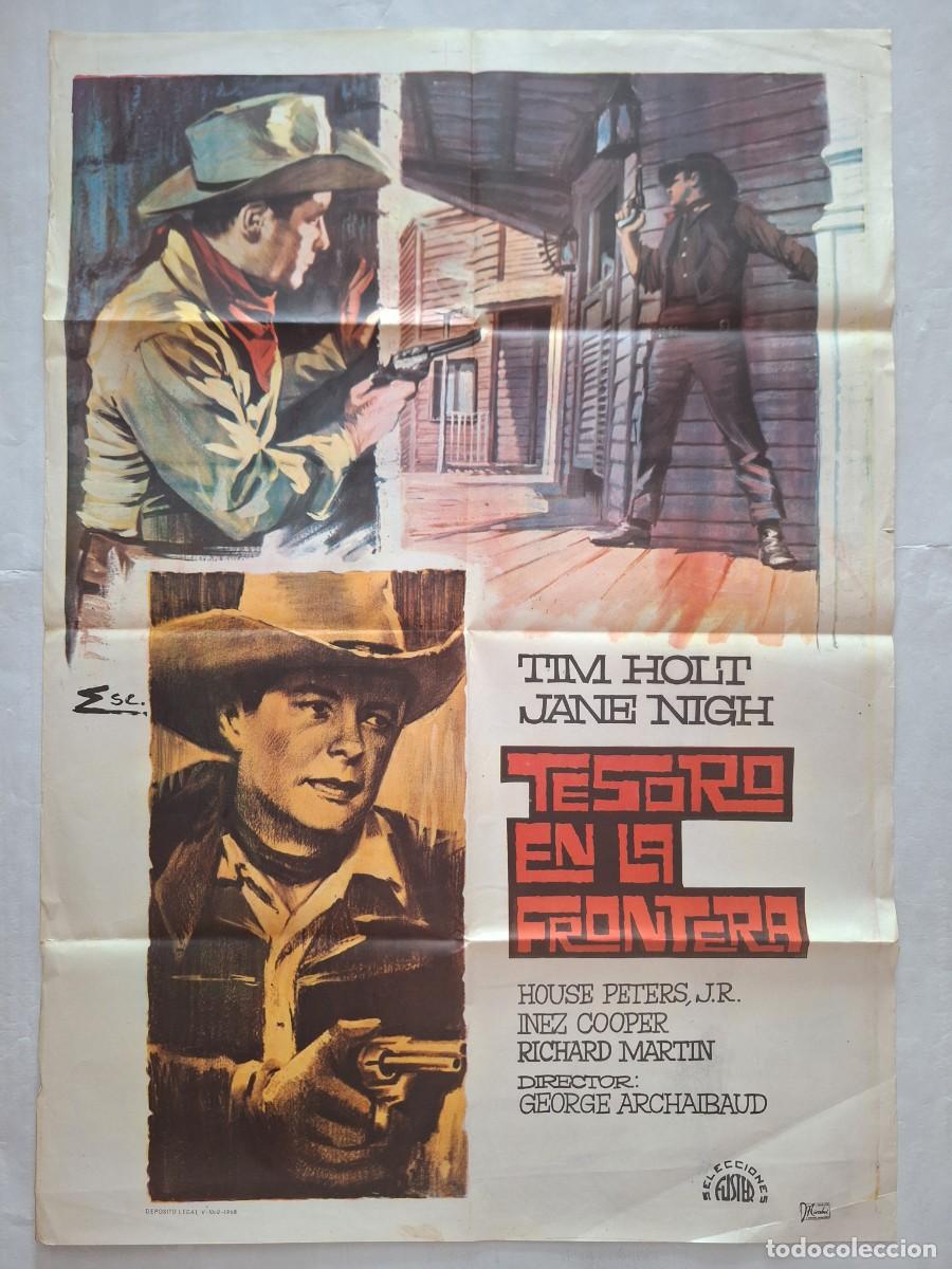 Cine: ANTIGUO CARTEL CINE ESORO EN LA FRONTERA A&Ntilde;O 1968 ESC C-1587