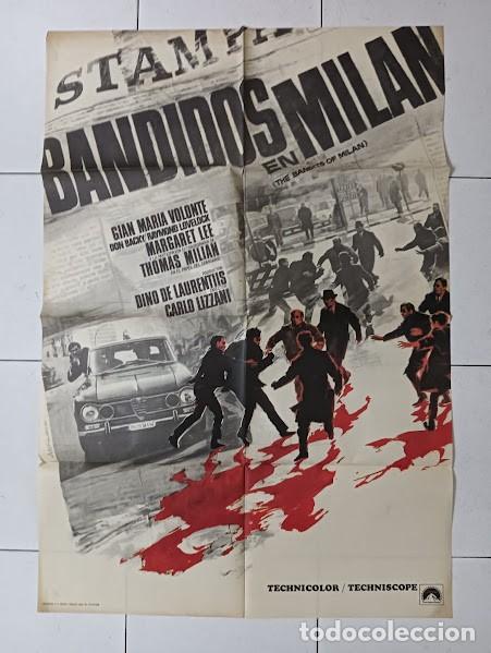 Cinema: VKD 2861 BANDIDOS EN MILAN GIAN MARIA VOLONTE RAY LOVELOCK ALFA ROMEO POSTER ORIGINAL 70X100 ESTRENO