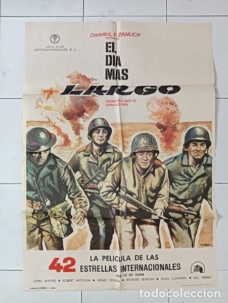 Cine: VKD 2871 EL DIA MAS LARGO JOHN WAYNE segunda guerra mundial MAC POSTER ORIGINAL 70X100 ESPA&Ntilde;OL R-73