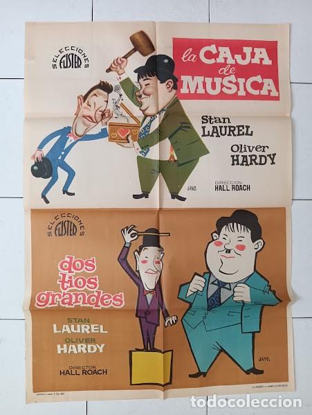 Cine: VKD 2874 LA CAJA DE MUSICA DOS TIOS GRANDES STAN LAUREL OLIVER HARDY JANO POSTER ORIGINAL 70X100 ESP
