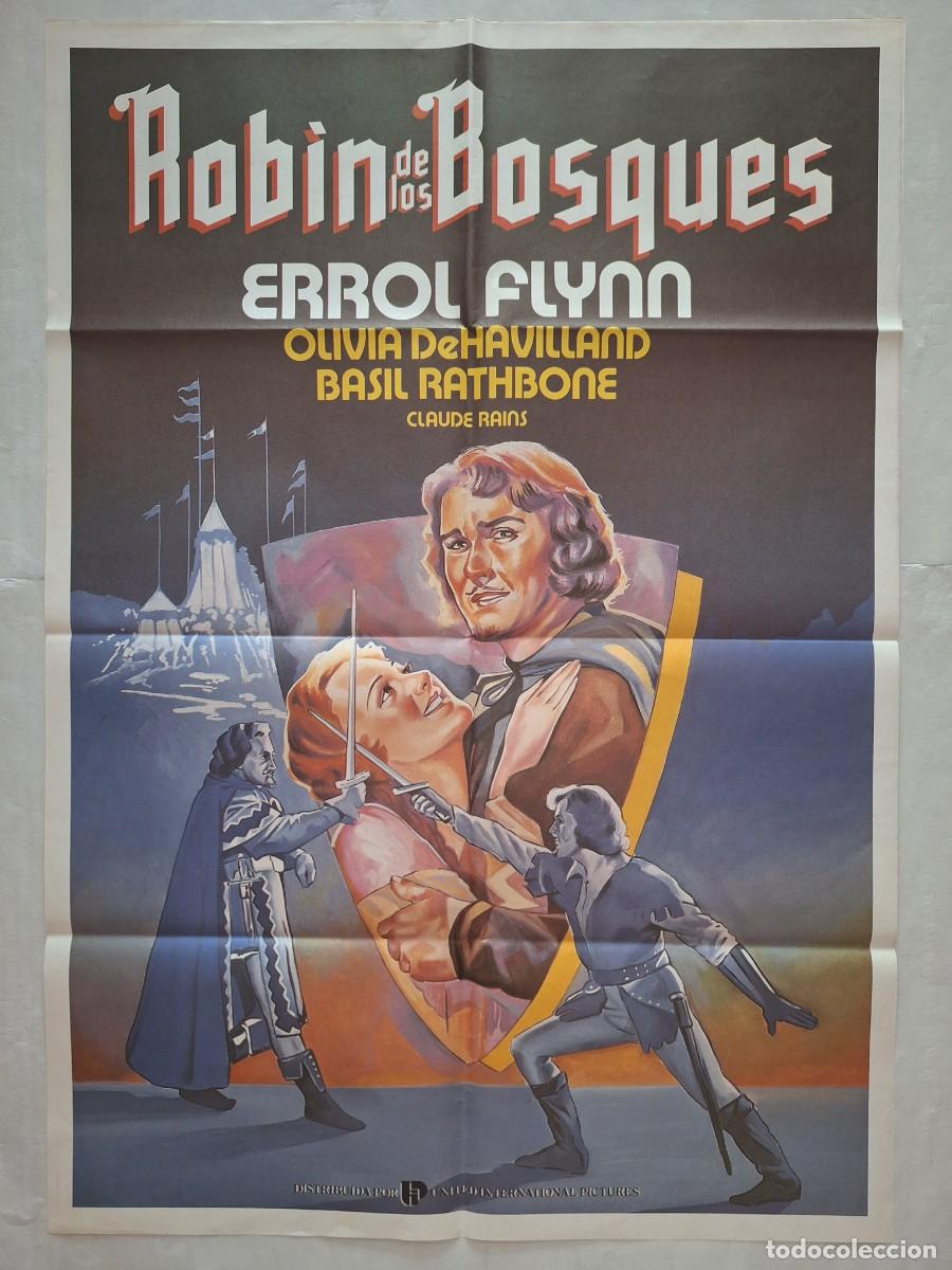 Cine: ANTIGUO CARTEL CINE ROBIN DE LOS BOSQUES ERROL FLYNN RV C-1600 POSTER ORIGINAL ESPA&Ntilde;OL