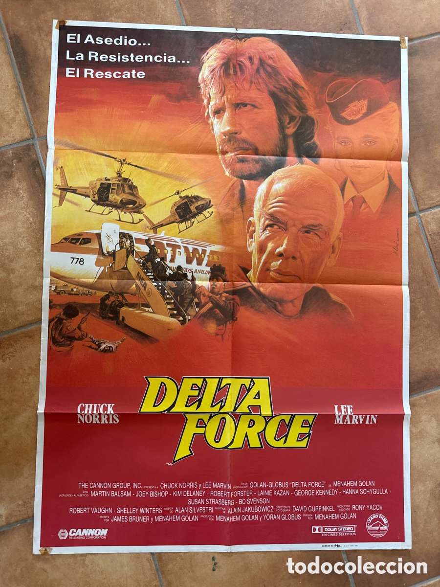 Cine: DELTA FORCE CHUCK NORRIS LEE MARVIN POSTER ORIGINAL 70X100 ESTRENO