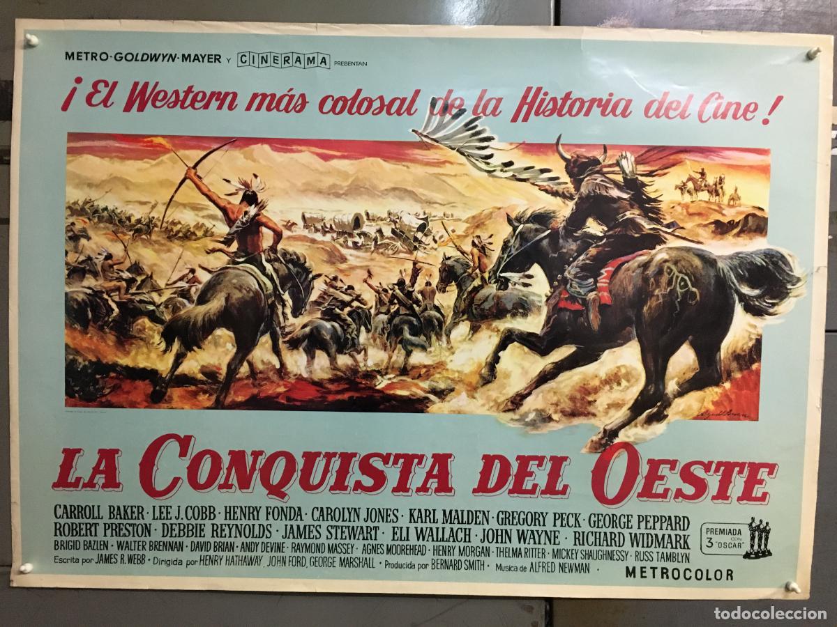 Cinema: R0705 LA CONQUISTA DEL OESTE JOHN WAYNE INDIOS POSTER CINERAMA ORIGINAL 70X100 ESTRENO MUY RARO