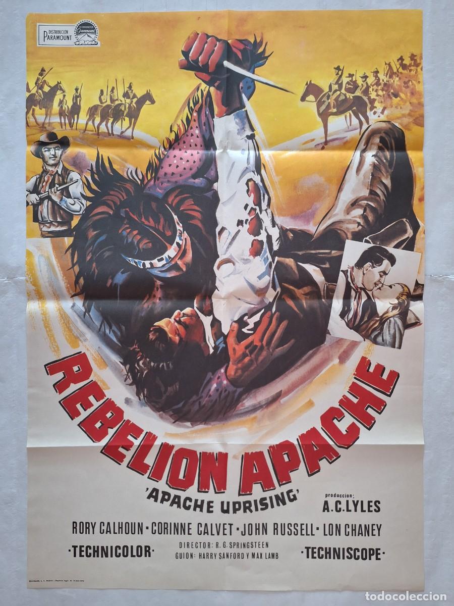 Cine: ANTIGUO CARTEL CINE REBELION APACHE RORI CALHOUN LON CAHENEY CORINNE CALVET A&Ntilde;O 1970 RV CC-1266