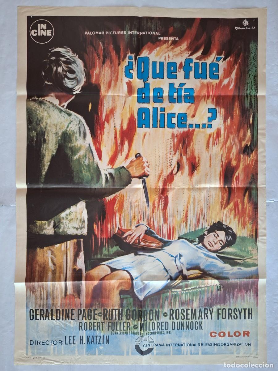Cine: ANTIGUO CARTEL CINE QUE FUE DE TIA ALICE A&Ntilde;O 1969 TERROR RV CC-1267
