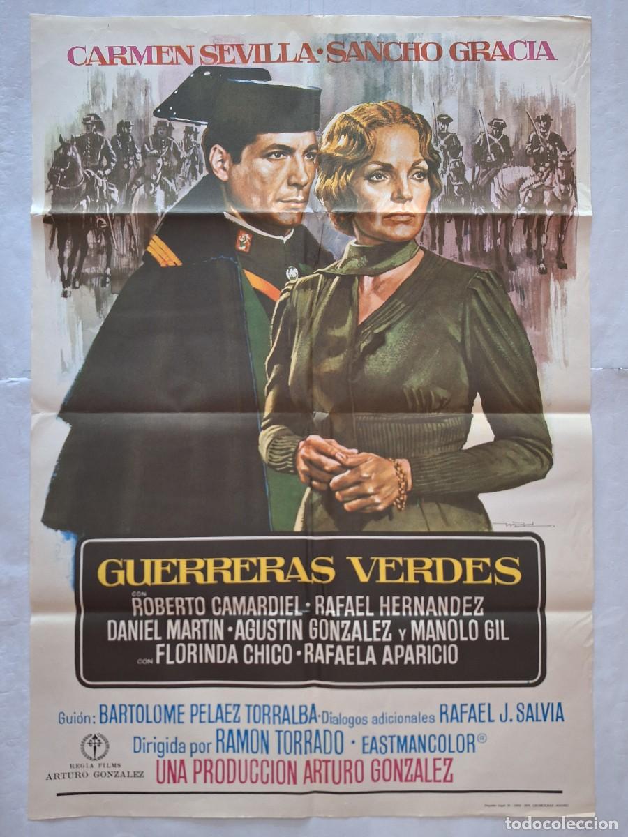 Cine: ANTIGUO CARTEL CINE GUERRERAS VERDES A&Ntilde;O 1976 GUARDIA CIVIL RV CC-1268