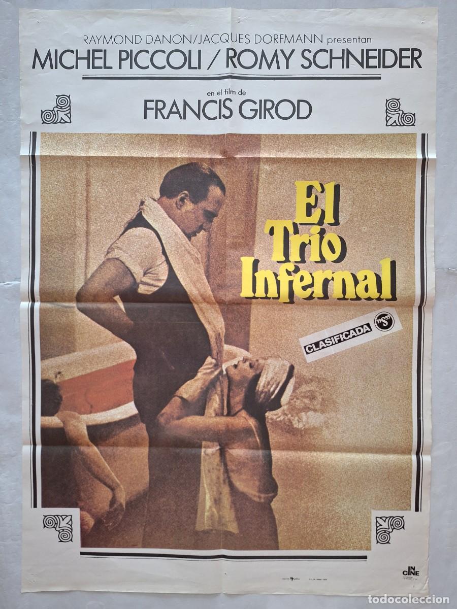 Cine: ANTIGUO CARTEL CINE EL TRIO INFERNAL CLASIFICADA S A&Ntilde;O 1978 TERROR RV CC-1272