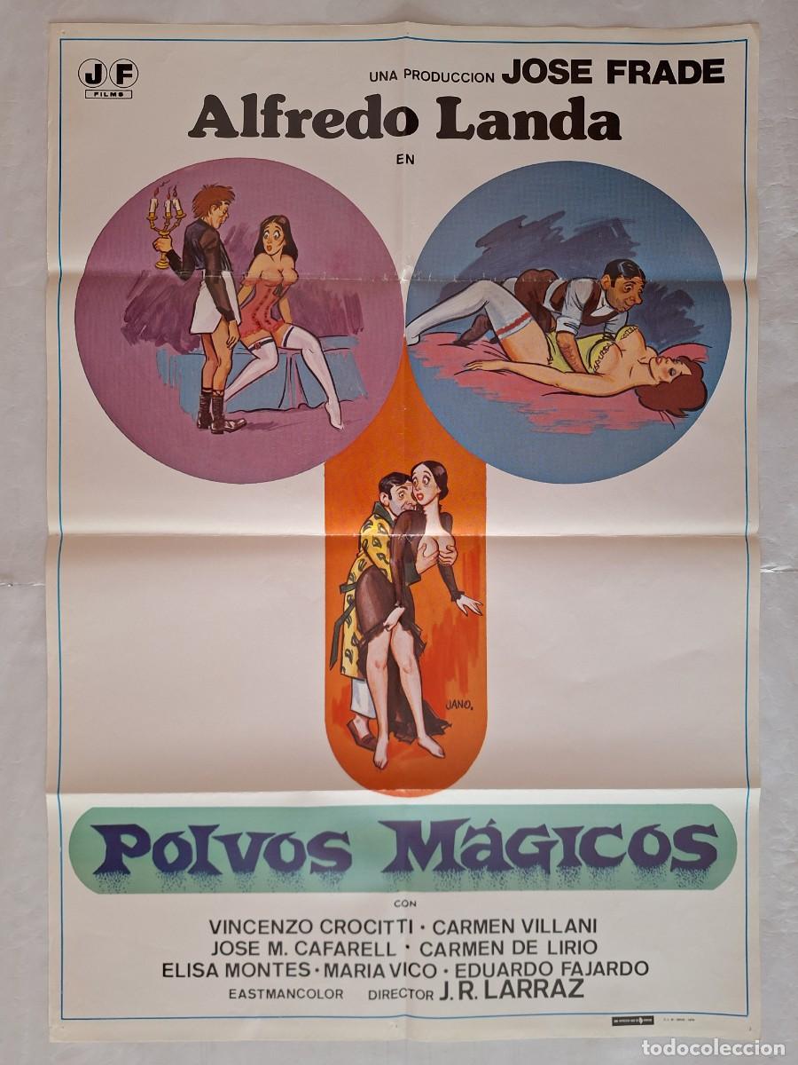 Cine: ANTIGUO CARTEL CINE POLVOS MAGICOS ALFREDO LANDA A&Ntilde;O 1979 JANO RV CC-1273