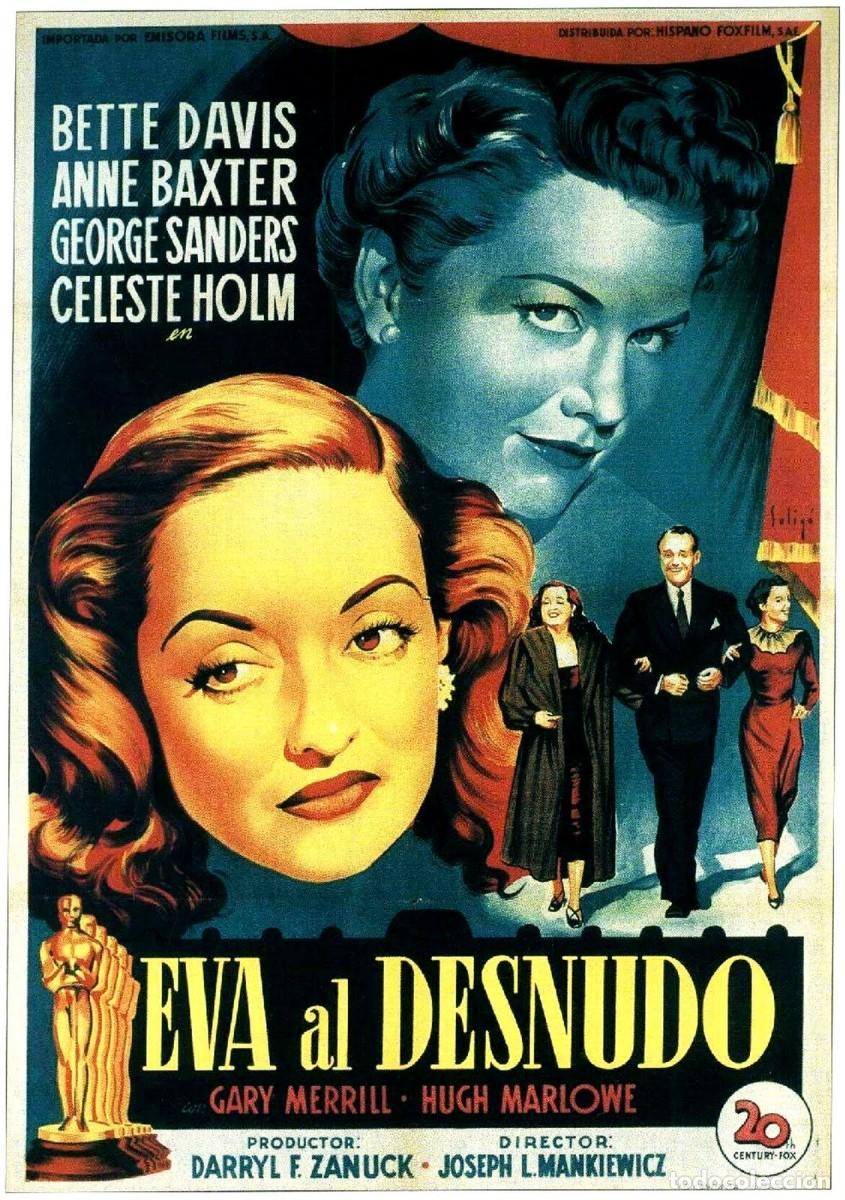 Cine: EVA AL DESNUDO P&oacute;ster 70x100 cm aprox. Bette Davis Joseph L. Mankiewicz