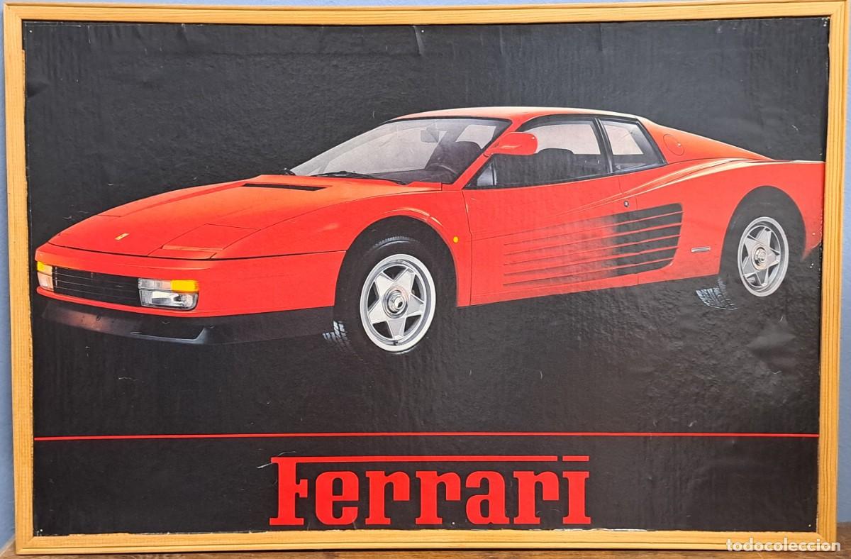 Cine: P&oacute;ster Ferrari Testarossa Enmarcado Vintage 89 x 59 cm