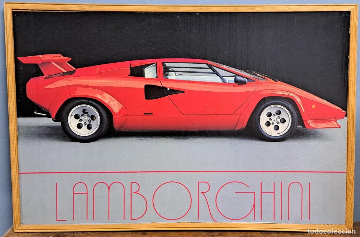 Cine: P&oacute;ster Lamborghini Countach Enmarcado Vintage 89 x 59 cm