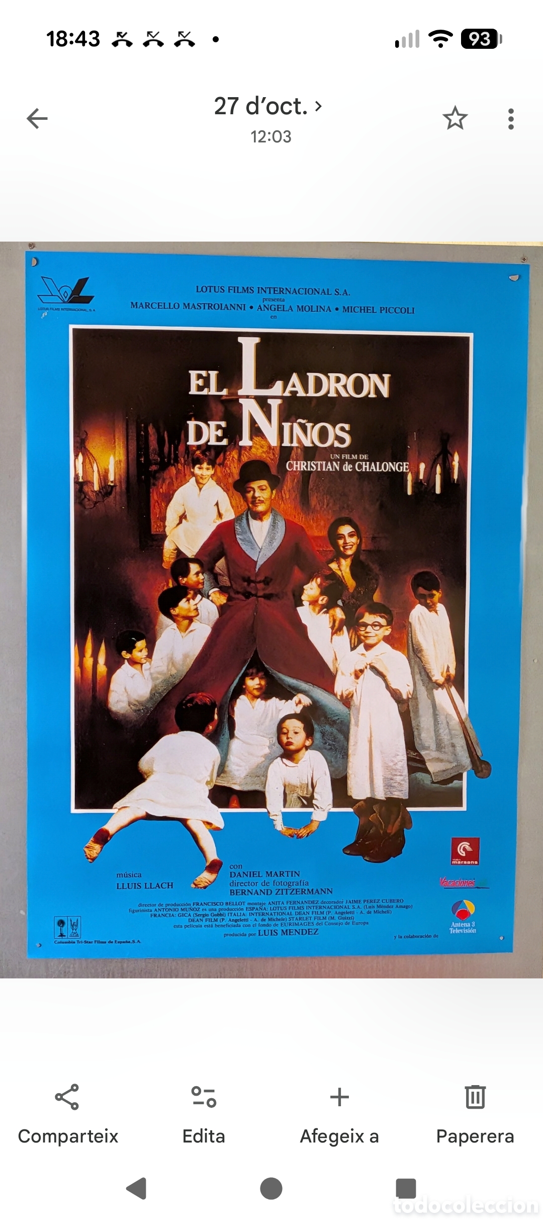 Cine: EL LADRON DE NI&Ntilde;OS - 68 X 98 - (27)
