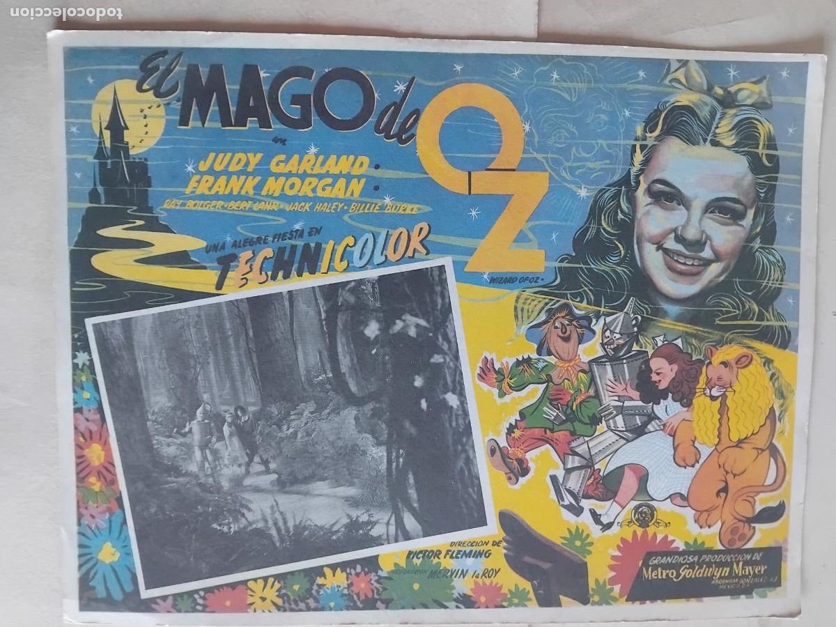 Cine: CARTEL DE CINE EL MAGO DE OZ. JUDY GARLAND. FRANK MORGAN. 42x32 CM