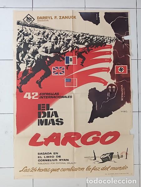 Cine: SMP 2854 EL DIA MAS LARGO JOHN WAYNE segunda guerra mundial MAC POSTER ORIGINAL 70X100 ESTRENO