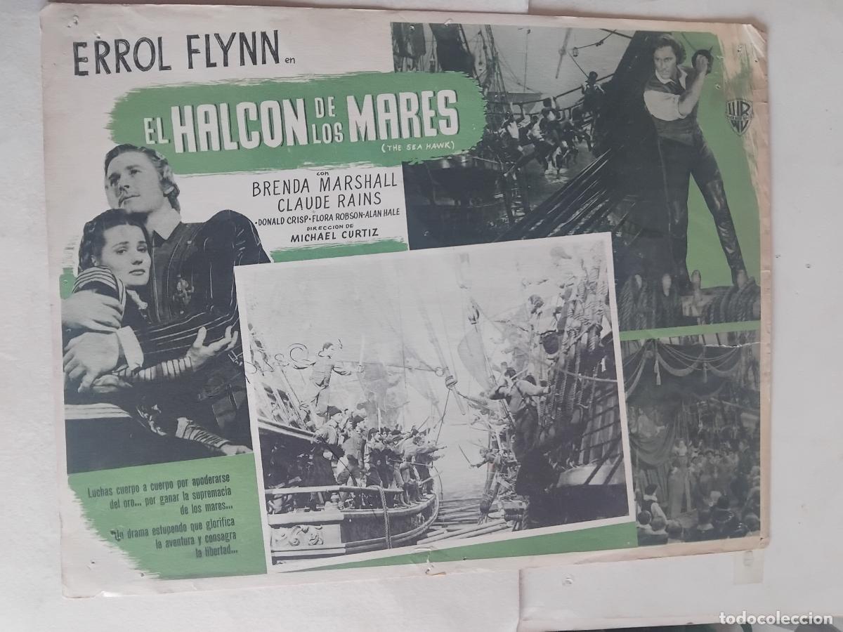 Cine: EL HALCON DE LOS MARES. ERROL FLYNN. CARTEL DE CINE 32 X 42 CM.