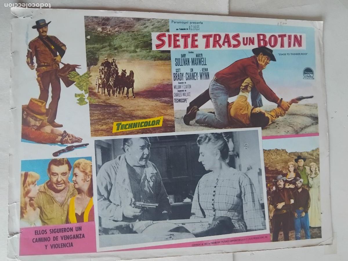 Cine: SIETE TRAS UN BOTIN. BARRY SULLIVAN. MARILYN MAXWELL. CARTEL DE CINE 42 X 32 CM.