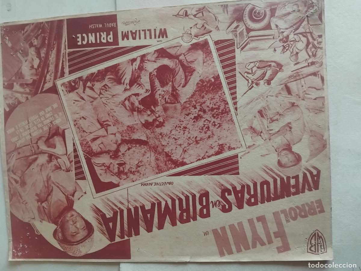 Cine: AVENTURAS EN BIRMANIA. ERROL FLYNN. CARTEL DE CINE 42 X 32 CM.