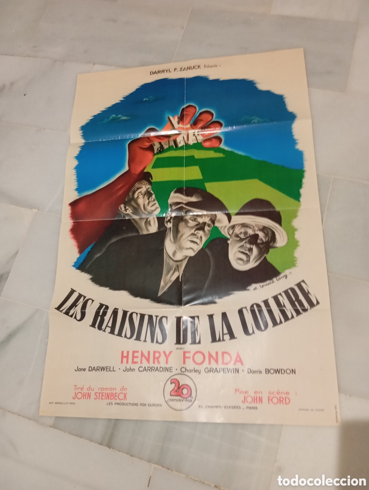Cine: P&oacute;ster franc&eacute;s de la pel&iacute;cula &rdquo;Las uvas de la ira&rdquo;