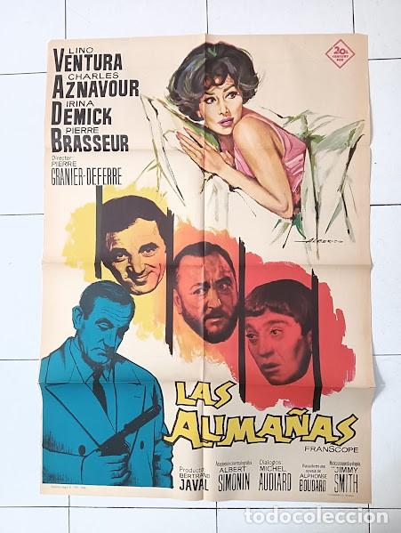 Cine: SMP 2862 LAS ALIMA&Ntilde;AS LINO VENTURA CHARLES AZNAVOUR POSTER ORIGINAL 70X100 ESTRENO