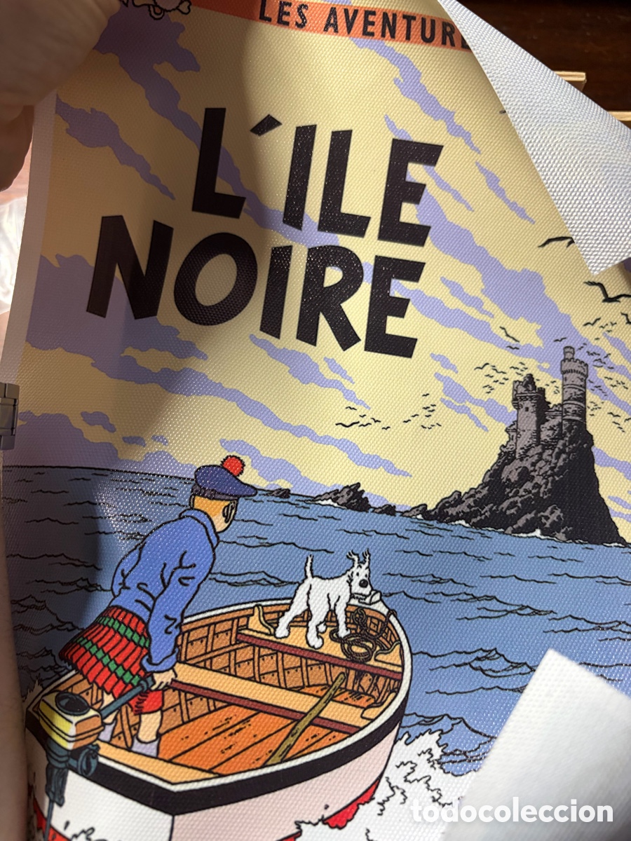 Cine: III LOTE 3 p&oacute;ster de tintin impresos en tela (miden dos palmos, son peque&ntilde;os)