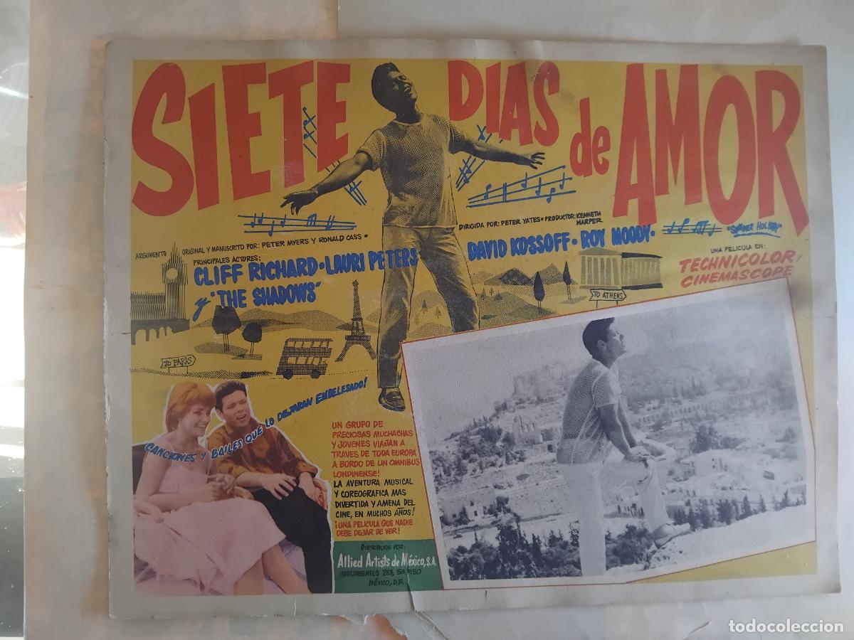 Cine: ANTIGUO CARTEL DE CINE. SIETE DIAS DE AMOR. CLIFF RICHARD. 42X32 CM