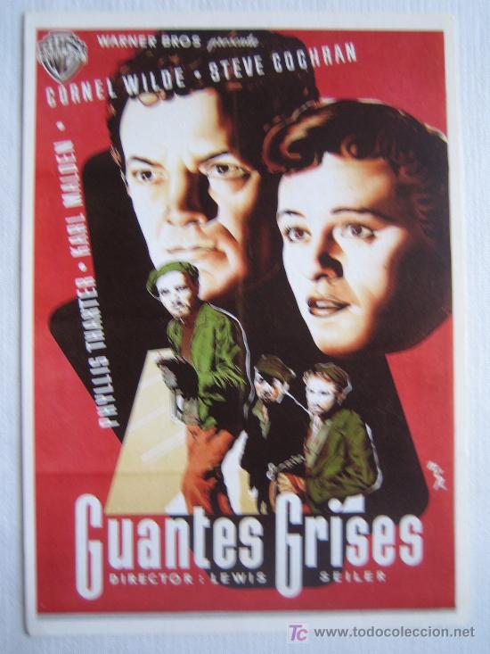 Cinema: Guantes grises - Folleto reproduccion - cornel wilde phyllis thaxter