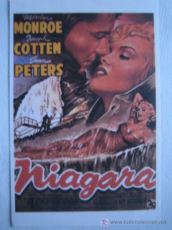 Cine: Niagara - Marilyn Monroe joseph cotten - Folleto reproduccion