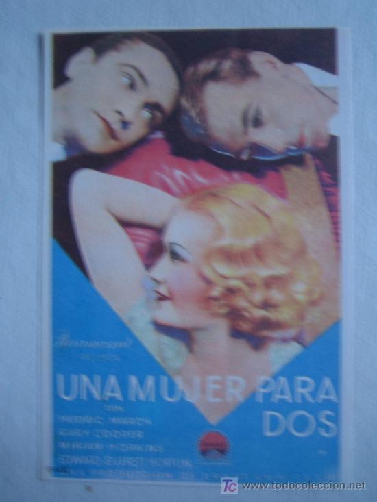 Cinema: Una mujer para dos - Folleto reproduccion